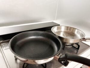 フライパンで温める場合