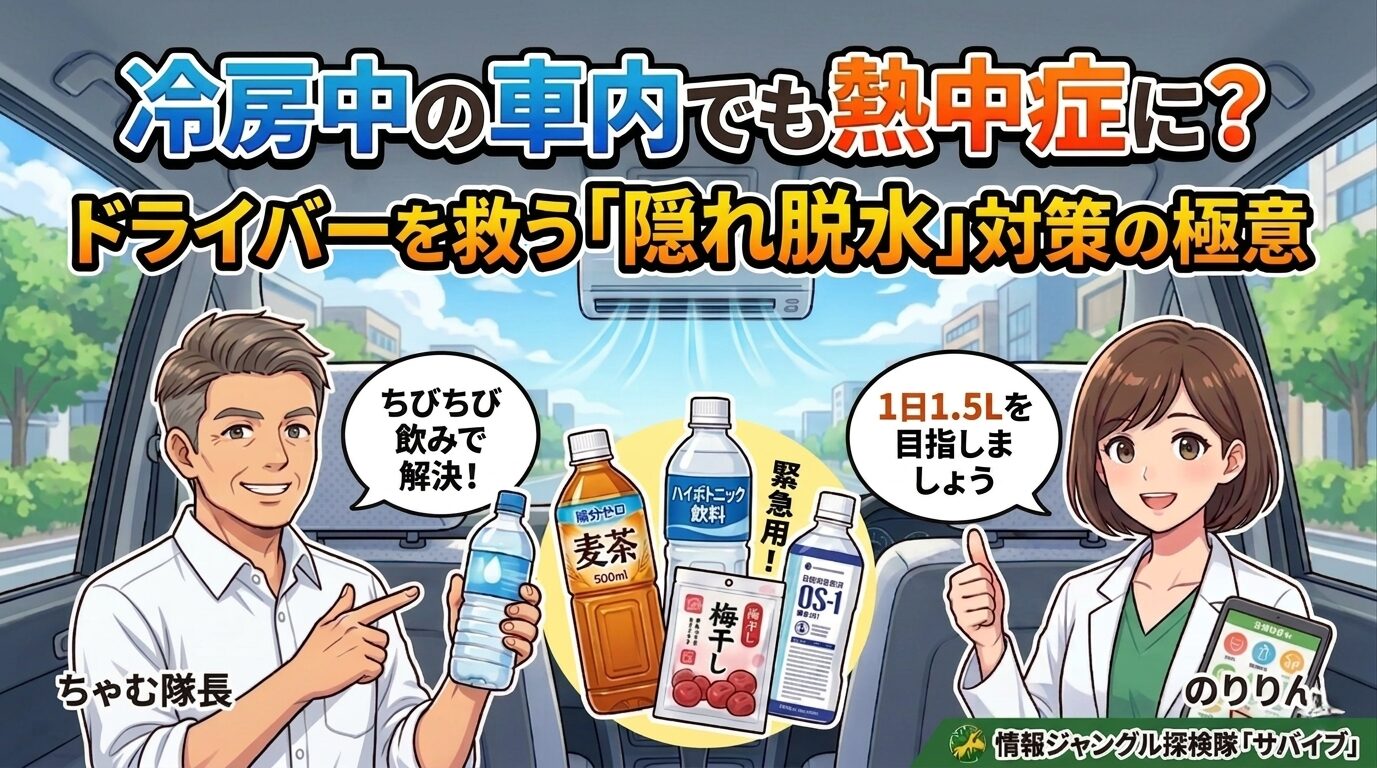 冷房中の車内でも熱中症に？
