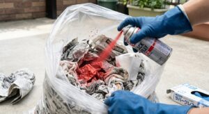 塗料・殺虫剤専用のボロ布・新聞紙吸着法